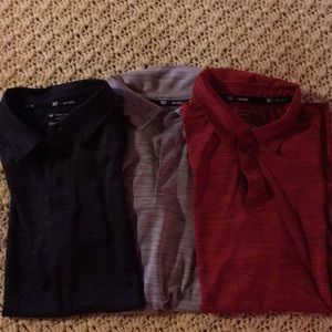 Lot of 3 Tek Gear DryTek collared shirts.